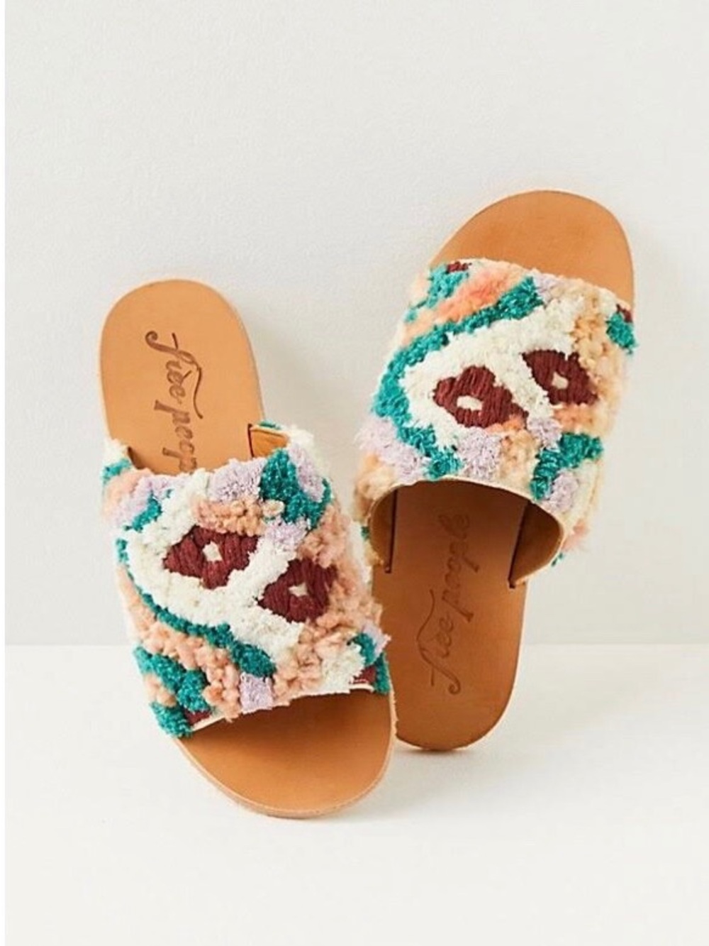 Free People Yuma Woven Fuzzy Mule Sandal